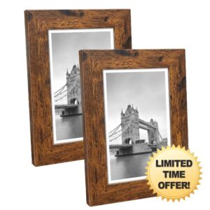 NUOLAN 6x4 inch Photo Picture Frame Weathered Brown Wood Pattern