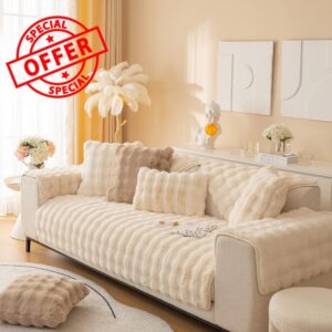 OKYUK Thick Rabbit Plush Sofa Cushion