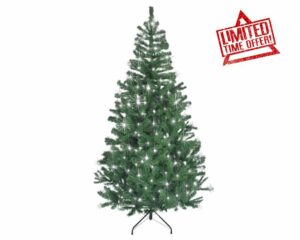 SHATCHI 6Ft Pre-Lit Artificial Christmas Tree Alaskan Pine Tips with Cool White LEDs