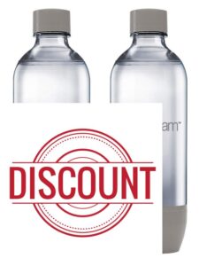 sodastream Twin Pack 1 Litre Reusable BPA Free Water Bottles for Sparkling Water Maker