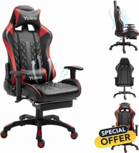 Dripex Gaming Chair with Footrest