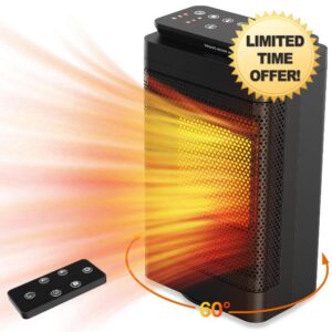 Electric Space Heater with Fan - 1500W Heaters for Home Portable Small Room Heater Low Noise