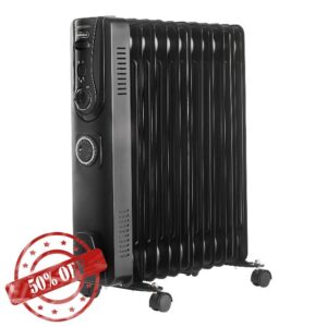 Oil Filled Radiator 11 Fin – Oil Heater Portable Electric Free Standing 2500W for Home