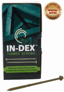 TIMCO 150IN Index Hex Head Timber Screw 6.7x150 - Organic Green (Box of 50)            [Energy Class A]