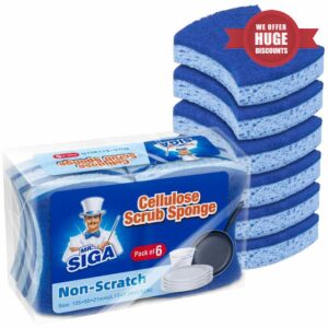 MR.SIGA Non-Scratch Cellulose Scrub Sponge