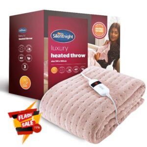 Silentnight Comfort Control Heated Throw Blanket - Luxury Fleece Electric Heated Overblanket for Sofa Bed with 9 Heat Settings
