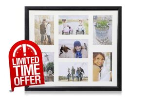 Arpan 6"x4" Multi Aperture MDF Photo Picture Frame - Holds 7 Photos 6"x4"