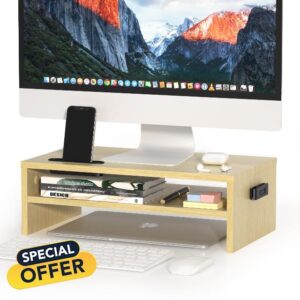 BONTEC Wood Monitor Stand Riser
