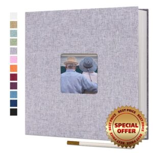 Vienrose Large Photo Album Self Adhesive for 4x6 8x10 10x12 Pictures Scrapbook Album DIY 60 Blank Pages with A Metallic Pe