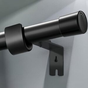 Fittings Set Window Pole Adjustable Single Curtain Rod Heavy Duty with Cap Finials(90-175CM