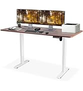 KAIMENG Height Adjustable Electric Standing Desk, 160 x 80 cm Sit Stand Desk, Stand Up Home Offic...