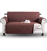 Hafaa Sofa Covers 2 Seater - Reversible Waterproof Sofa Slipcovers with Adjustable Elastic Straps...