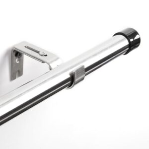 76-238cm Silver Curtain Rod with Brackets Fittings Set