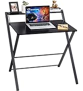 GreenForest Computer Home Office Desk with Monitor Stand and Reversible Storage Shelves,120cm Mod...