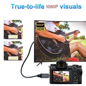 Nylon Braided Micro HDMI Cable Support 3D/4K@60Hz 18Gbps/2160P/1080P for GoPro Hero7/8/9 Raspberry Pi 4