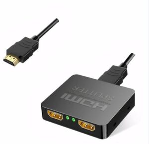 Sfunpu HDMI Splitter 1 in 2 Out,HDMI Splitter 1x2 for MacBook,4K 3D 1080P HDMI Splitter 1 to2 for Dual Monitors,PS3/4Roku Blu-Ray Player 4K HD Hdmi Screen Splitter Switche