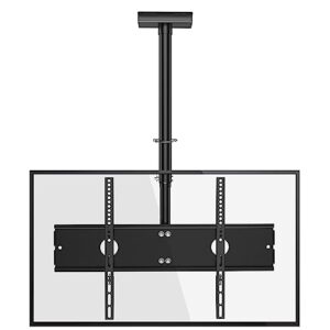 Ceiling Mount for TV FORGING MOUNT Ceiling TV Bracket Height Adjustable Swivel Tilt Ceiling TV Mount for 40-65 Inch Flat & Curved TV up to 60kg Max VESA 600x400mm Down Away Sloping Loft Roof