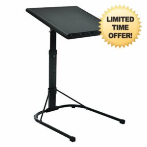 Folding Laptop Table Black With Adjustable Height and Tilt Angle Portable Gaming Computer Desk Tablet Stand Tray Bedside Sofa Armchair Crafting Jigsaw