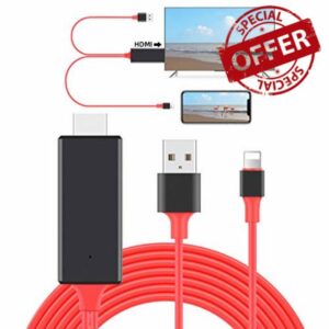 Tsemy Compatible with Phone Pad to HDTV Cable to HDTV Cable for TV Projector 1080P HD Digital AV HDTV Adaptor Connector Cord 6.6ft Plug and Play (Compatible with Phone Connector)