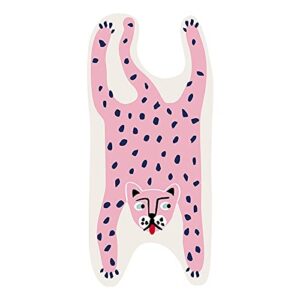 WARL 60x120cm Animal Shape Rug - Kawaii Pink Leopard Tiger Rug - Non-Slip Animal Shape Rug for Bedside or Floor