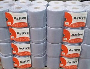 48 Rolls(8 Packs) ACT Blue Centre feed Rolls Embossed 2ply Wiper Paper Towel 45M