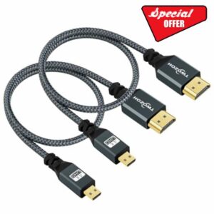 Twozoh Micro HDMI to HDMI Cable 2M 2 Pack