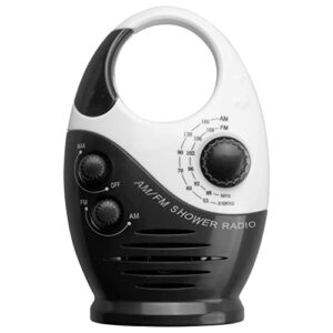 Nudiuhis AM/FM Mini Shower Radio Bathroom Waterproof Radio Hanging Music Radio Built-in Speake