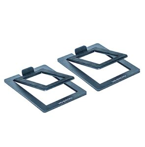 VKheroKV Mukjipa C-1 Desktop Speaker Stands for Small Speakers,Tilted Tabletop Steel Computer Speaker Stands(Pair),L15.2 x W11.4 x H3.8 Centimetres (Black)