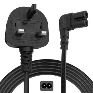 New 3M Long Samsung TV Power Cable - Certified Right Angle 2 Pin IEC C7 UK Plug 0.75mm² Pure Copper Cord - Figure 8 Power Lead Compatible For LG TCL Hisense Fire Sony TV PS5 AC Mains Cable - 3-Mete