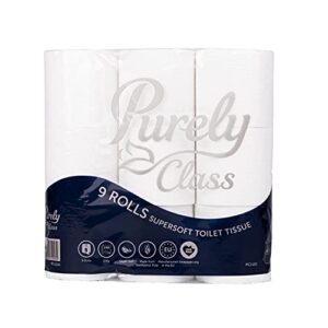 Blake & White PC1121 Purely Class Toilet Roll 3 Ply Supersoft Quilted Pack of 9