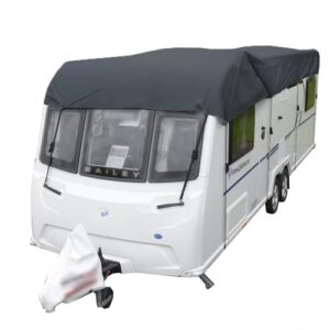 UK Custom Covers Caravan Top Roof Cover Waterproof Heavy Duty (Dark Grey) - CTC-DARKGREY (19-21ft)
