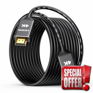 Highwings 4K Long HDMI Cable 15M | in-Wall CL3 Rated HDMI Cable 2.0 | Support HDR10 8/10bit 18Gbps HDCP2.2 ARC | High Speed HD Shielded Cord | Compatible with Laptop