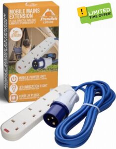 Xtremeauto Camping Electric Hook Up Cable Extension Lead - 4 Gang Camping Cable Plug Power Hookup Sockets