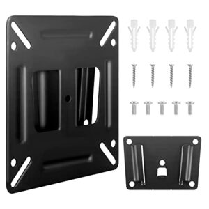 CTDMJ Monitor Wall Mount Most 14-24“ TVs Computer Universal Low Profile RV TV Wall Bracket Mount VESA Up to 100x100mm Max Weight 33lbs Fits 16 19 20 23 Inch Camper Small Monitor Mount Bracket(Black)