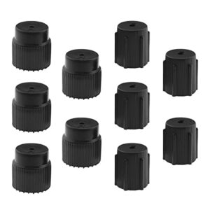 10Pcs Air Conditioner Valve Caps Replacement Compatible with R134a AC System Air Conditioning Service AC System Charging Port Caps ABS Black