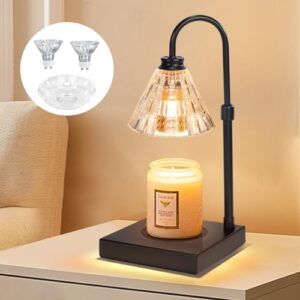 OKYUK Candle Warmer Height Adjustable for Jar Candles Vintage Electric Candle Lamp