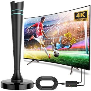 TV Aerial Indoor Digital Antenna - 2023 Upgraded TV Aerial 300+ Miles Range Digital Freeview HD 4K 1080P TV Atenna Support 360°Reception All UK Channels (Magnetic Base)