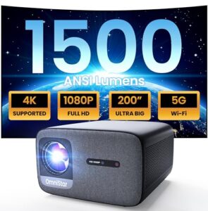 OmniStar L80 Projector 4K Supported 1500 ANSI Lumen