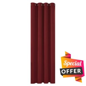 Deconovo Solid Blackout Curtain Eyelet Curtain Thermal Insulated Curtain Blackout Curtain for Girls Bedroom W55 x L95 Inch Red 1 Panel