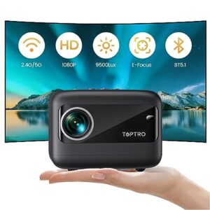 【Electric Focus】Mini Projector TOPTRO Portable Projector with 9500LM 1080P Full HD Supported