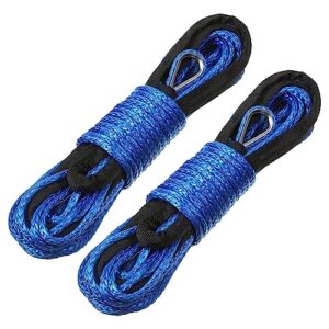 Dedjgoo 2PCS Synthetic Winch Rope Winch Line Cable Rope for UTV ATV Winch Truck Supplies Blue