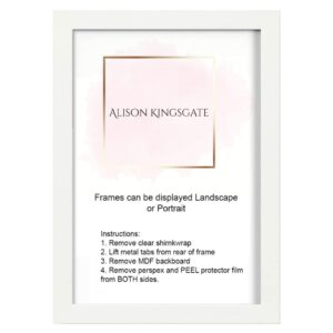 Modern White 40x30cm Picture Frames With Perspex Front & Wall Hanging Hooks - 40 x 30cm Photo Frame Or 30x40cm Poster Frames (40 x 30 CM (15.7" x 11.8")