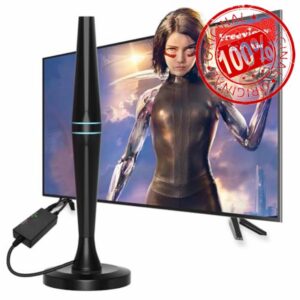 FADISH TV Aerial - Indoor TV Aerial for Smart TV with Signal Booster - Digital TV Aerial for Freeview TV 280+ Miles Long Range Support 4K 1080P TV