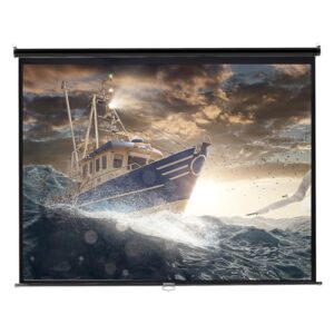 INMOZATA Pull Down Projector Screen 100 inch Wall & Ceiling Projector Screen with 4:3 Ratio Matte White Screen for Home Cinema Theater School Office Presentation Outdoor Indoor(Size:197x147cm)
