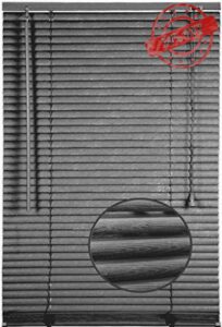 Grey Embossed Pattern PVC Window Venetian Blind Blinds Easy Fit Curtains Trimmable Fittings Windows Treatment Shutters Twist Open Close (Steel Grey Embossed Pattern