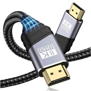 TEFLOTY HDMI 2.1 Cable 1M - 8K HDMI Cable Ultra Highspeed 48Gbps 8K@60Hz 4K@120Hz 7680P eARC HDCP 2.2&2.3 DTS:X Dynamic HDR Dolby Atmos Compatible with HDTV