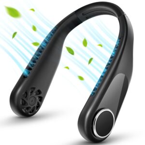 RIYA Bladeless Neck Fan - 5200mAh Battery Operated Fan Rechargeable - Personal Portable Fan - 360° Cooling USB Wearable Fan - Low Noise