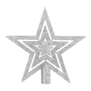 SULOLI Glitter Star Christmas Tree Topper Decoration Shatterproof Star Treetop for Christmas Tree Ornament(Silver)