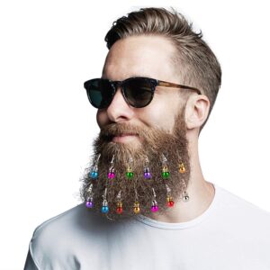 Faburo 16pcs Beard Christmas Baubles Clips and 4pcs Jingle Bells