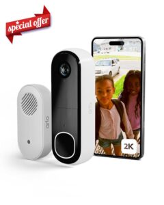 Arlo 2K Doorbell Camera Wireless & Chime